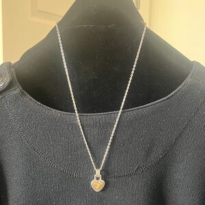 Two-Tone Heart Locket Necklace — Silver-Tone Chain with Gold-Tone Heart Center